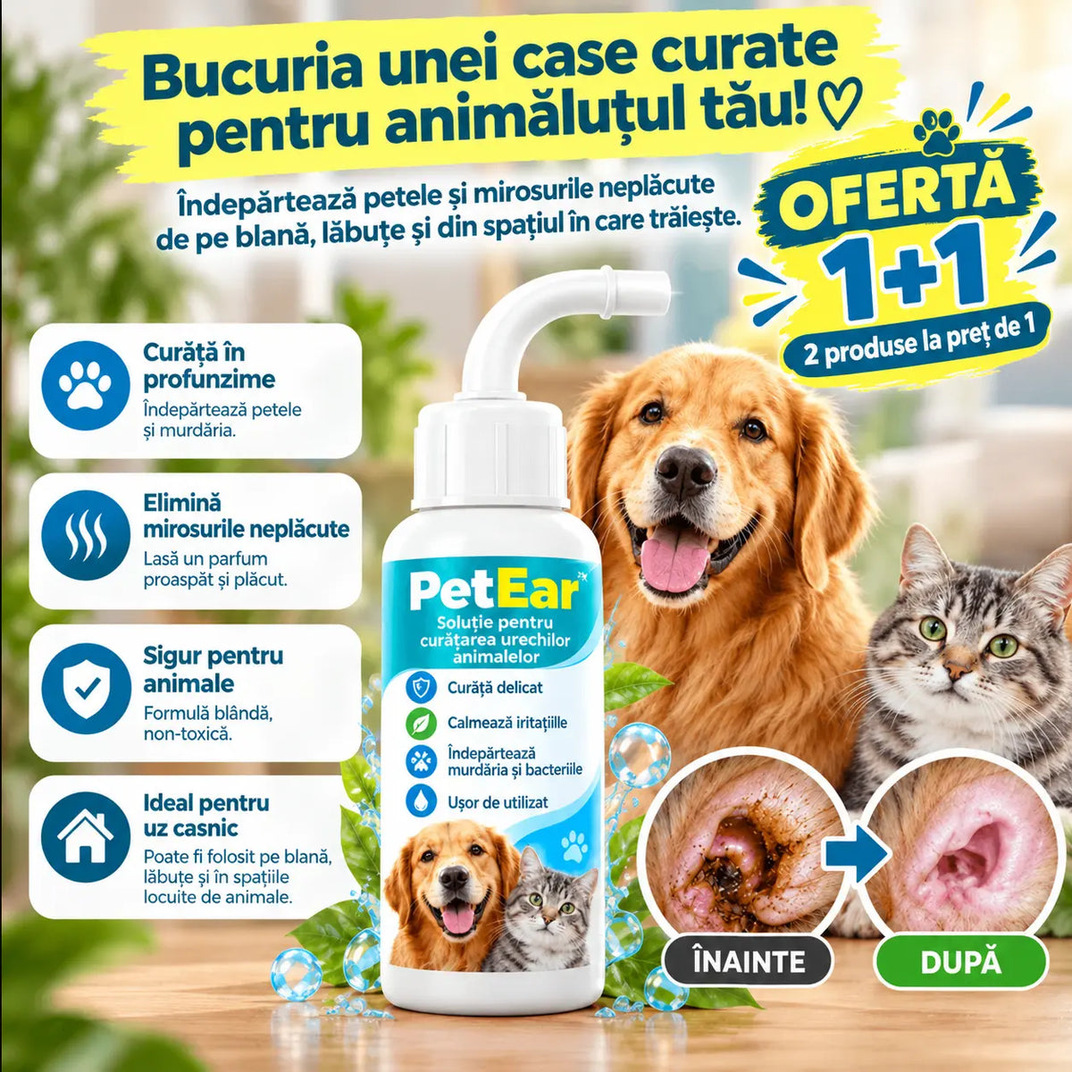 1+1 Picături pentru urechile animalelor PetEar™